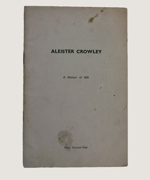  Aleister Crowley.  Burnett-Rae, Alan.